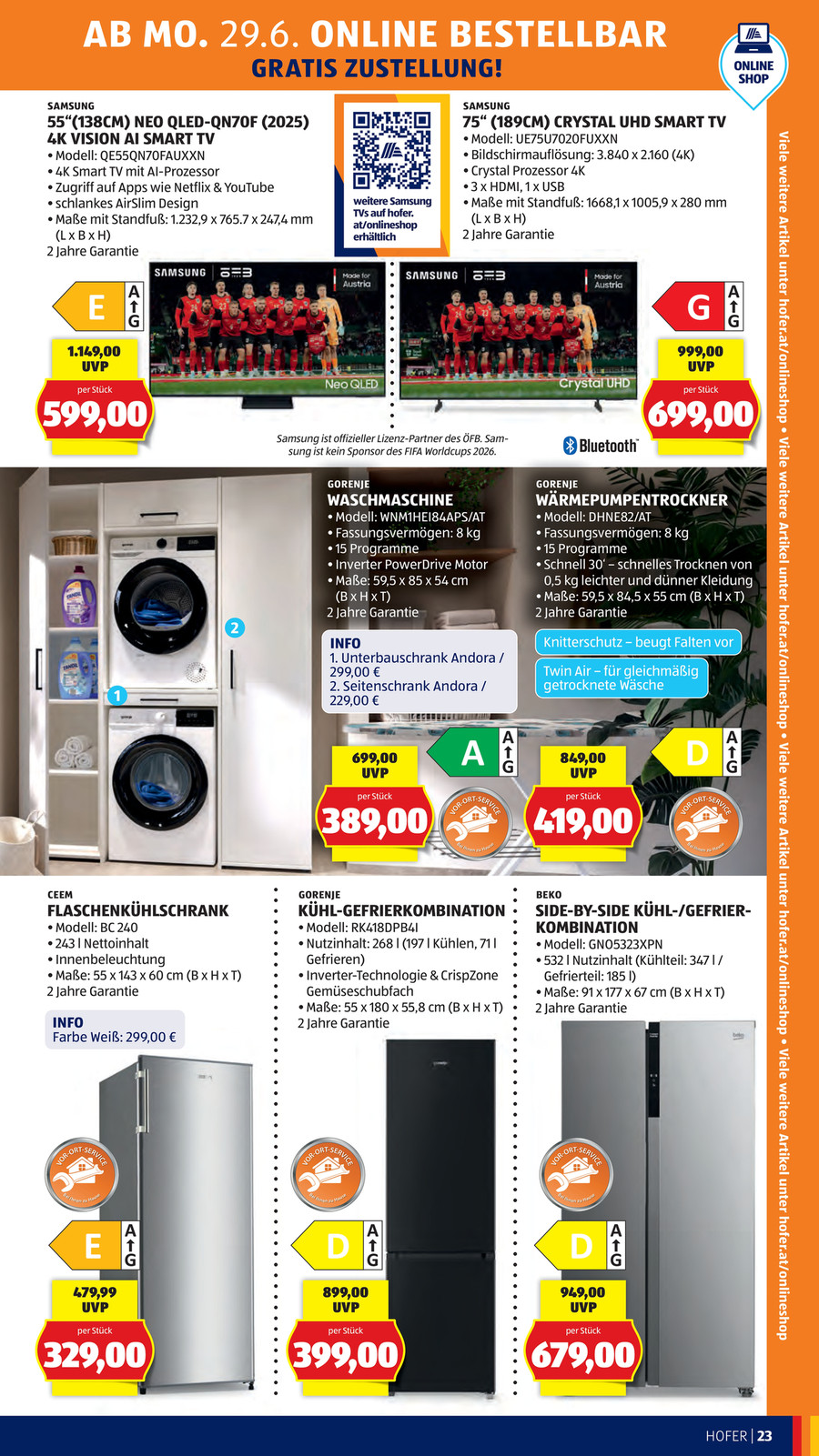 Hofer catalog page 29 — 2026-06-29 to 2026-07-04