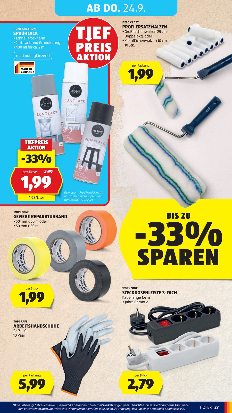 Hofer catalog page 33 — 2026-09-21 to 2026-09-26