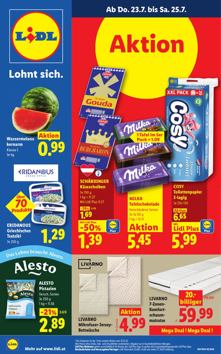 Lidl catalog page 1 — 2026-07-23 to 2026-07-29