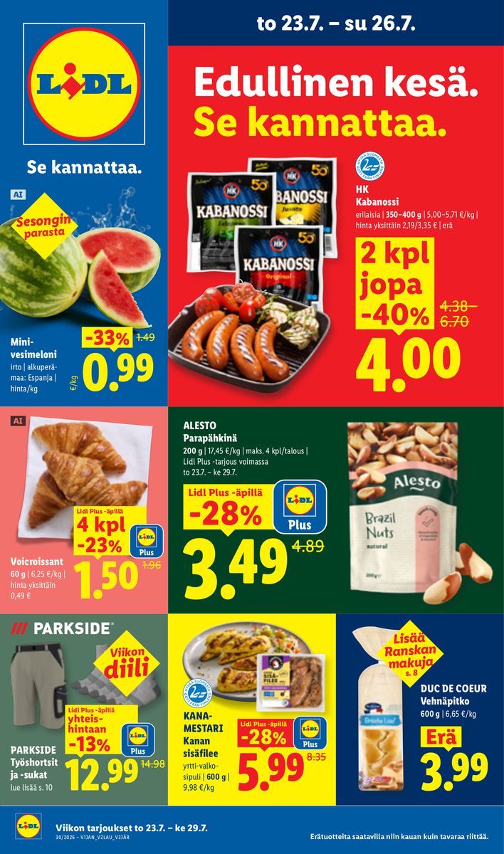 Lidl catalog page 1 — 2026-07-23 to 2026-07-29