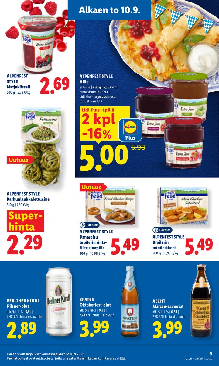 Lidl catalog page 9 — 2026-09-10 to 2026-09-13