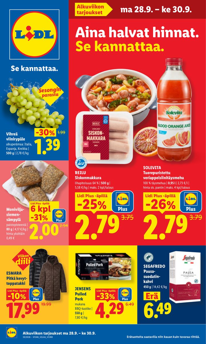 Lidl catalog 2026-09-28 to 2026-09-30