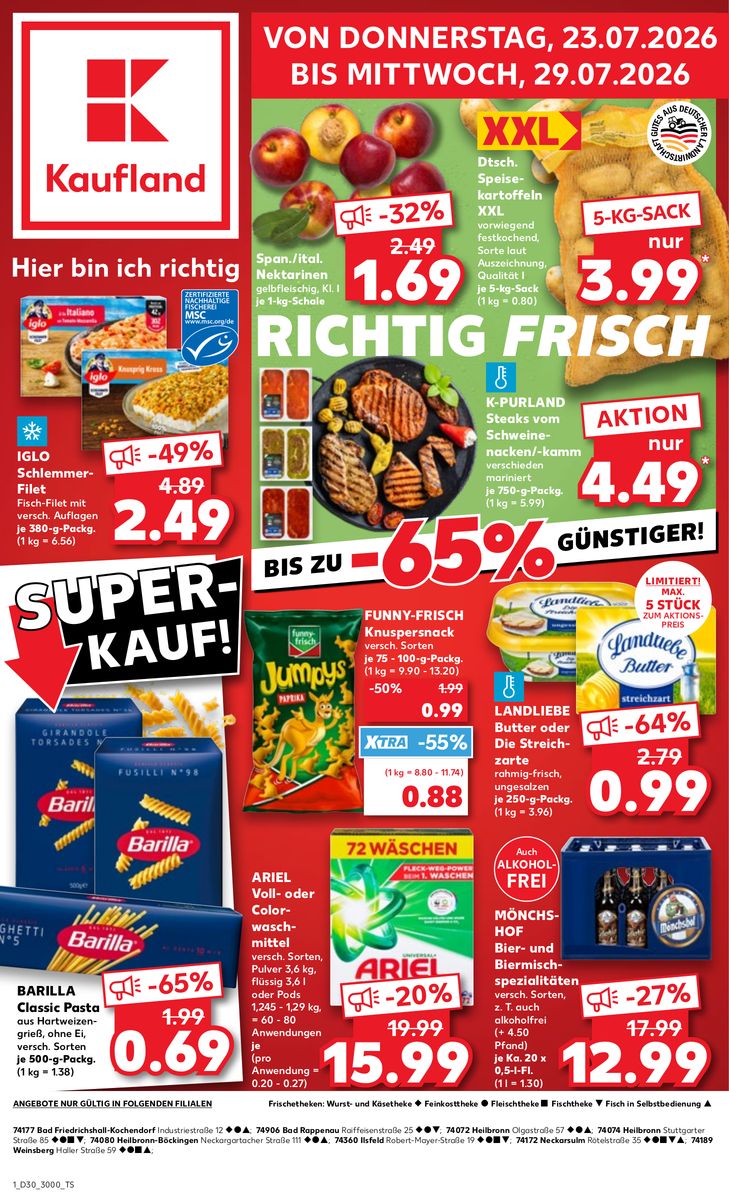 Kaufland catalog page 1 — 2026-07-23 to 2026-07-29