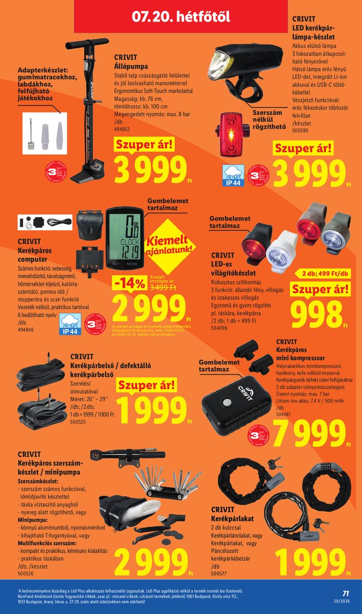 Lidl catalog page 71 — 2026-07-13 to 2026-07-18