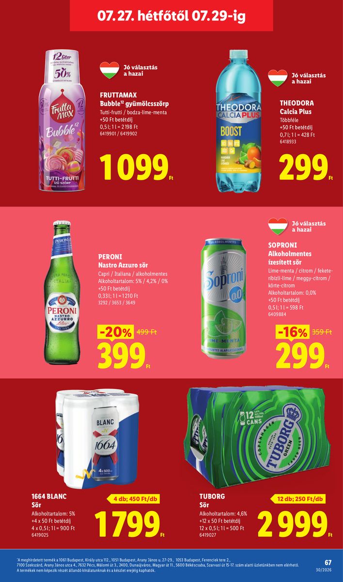 Lidl catalog page 67 — 2026-07-20 to 2026-07-25