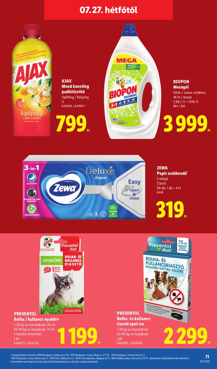 Lidl catalog page 71 — 2026-07-20 to 2026-07-25