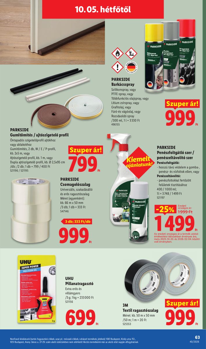 Lidl catalog page 63 — 2026-09-28 to 2026-10-03