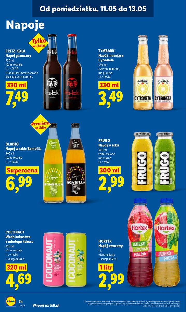 Lidl catalog page 74 — 2026-05-11 to 2026-05-13