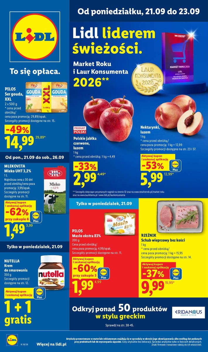 Lidl catalog page 1 — 2026-09-21 to 2026-09-23